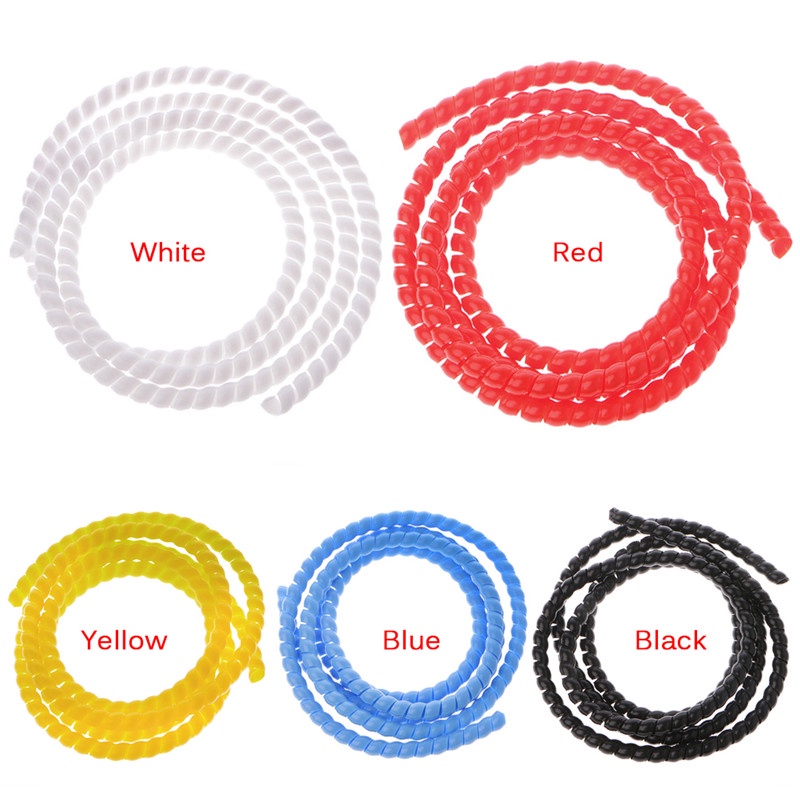 10mm / 14mm / 1m Spiral Pembungkus Kabel Warna-Warni