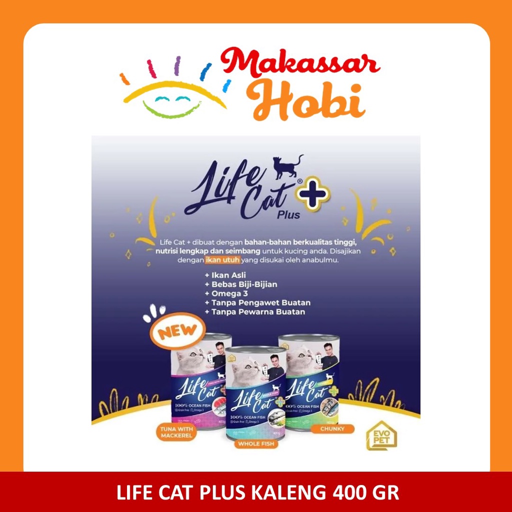 Life Cat Plus Kaleng 400gr 400 gr LifeCat + Makanan Kucing Basah Adult