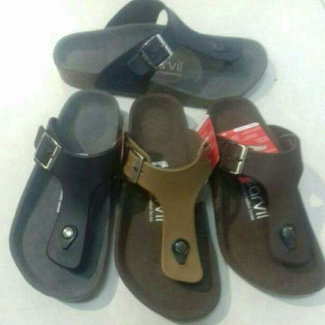 SANDAL PRIA CARVIL ada 4 pilihan warna hitam,stone,brown,navy