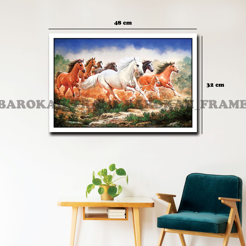 Poster Foto Lukisan Kuda Jaran 8 Delapan 32x48cm