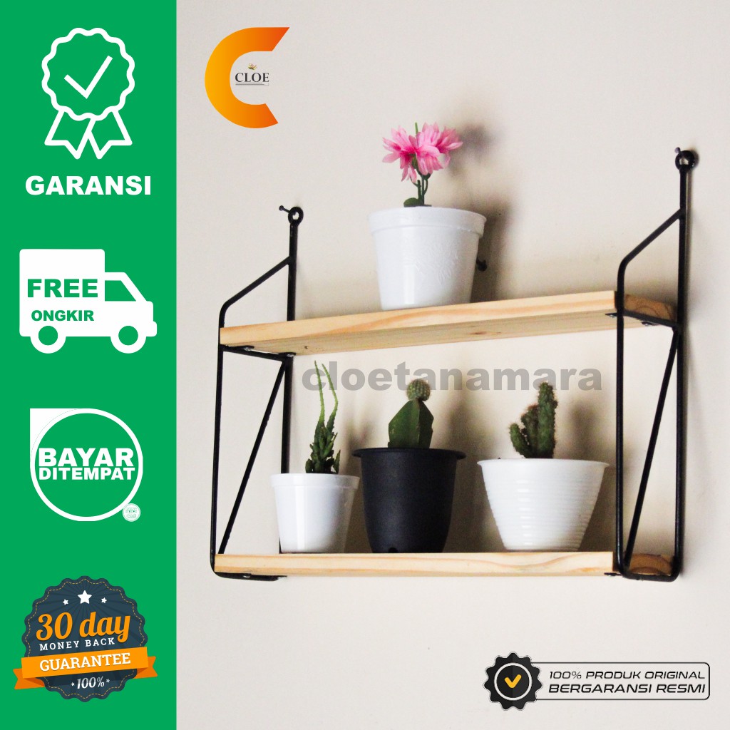 Rak Dinding Dekorasi Ruangan Minimalis Hiasan Dinding Tempat Bunga Rak Kamar Mandi [C1]