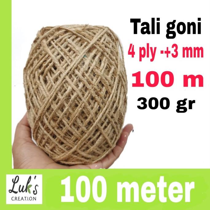 

[BISA COD] Tali goni 4 ply 3mm 300 gr 100 meter tali rami paperbag paper bag