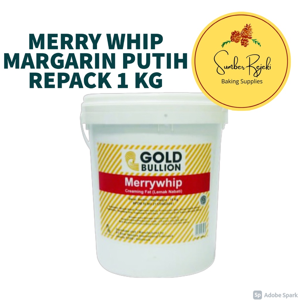 

Gold Bullion Merry Whip / Merrywhip Margarin Putih 1 KG