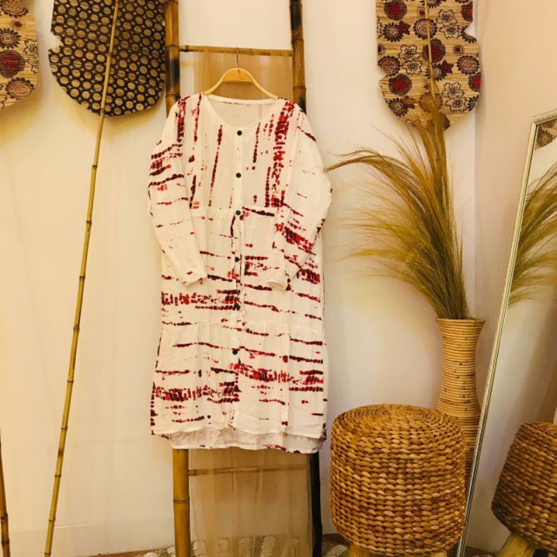 DEYA TUNIK | TUNIK KATUN RAYON | TUNIK MOTIF ABSTRAK | TUNIK WANITA TERBARU