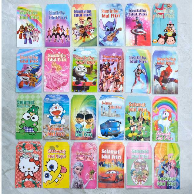 

Angpau Lebaran motif anak-anak terbaru 2020 isi 100 pcs