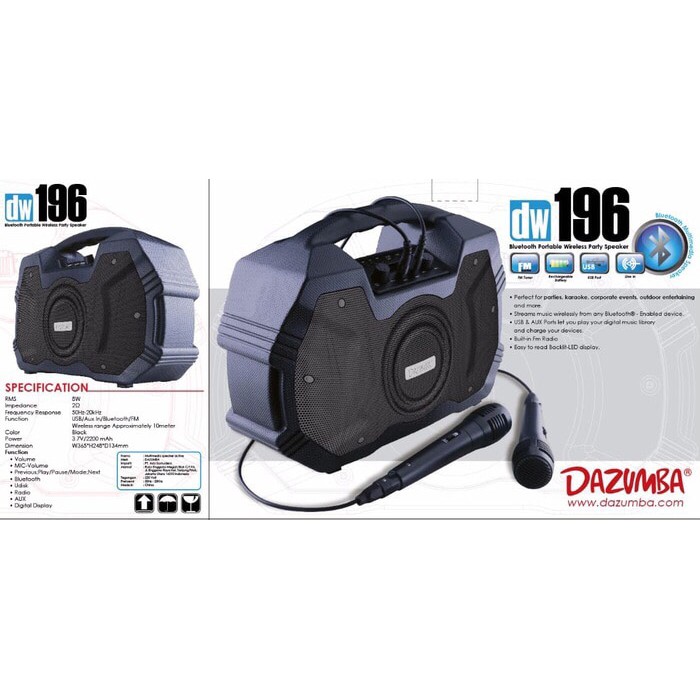 SPEAKER AKTIF WIRELESS BLUETOOTH DAZUMBA DW 196 MURAH  SPEAKER DAZUMBA