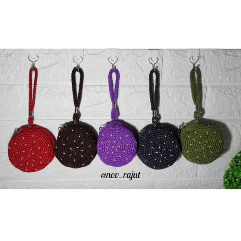 Dompet koin rajut bulat