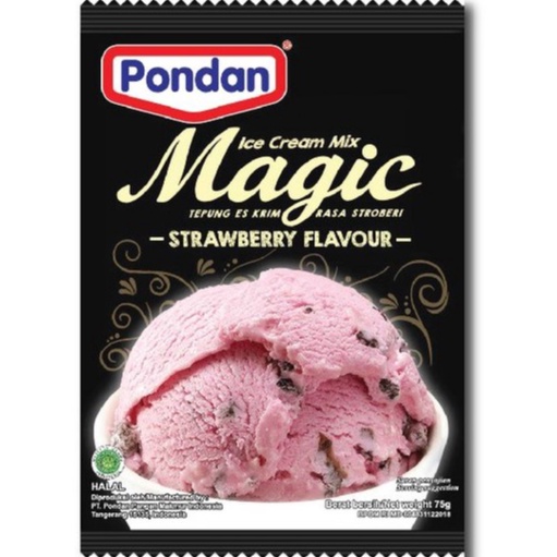 

Pondan Magic Strawberry Flavour 75gr Ice Cream Mix Tepung Es Krim Rasa Stroberi