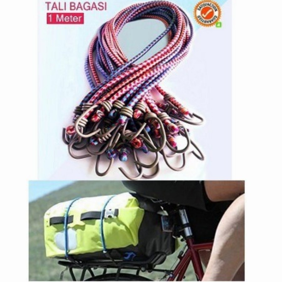 【GOGOMART】Tali Motor Barang Bagasi / Pengikat Helm Elastis Karet Sepeda - 1 Meter