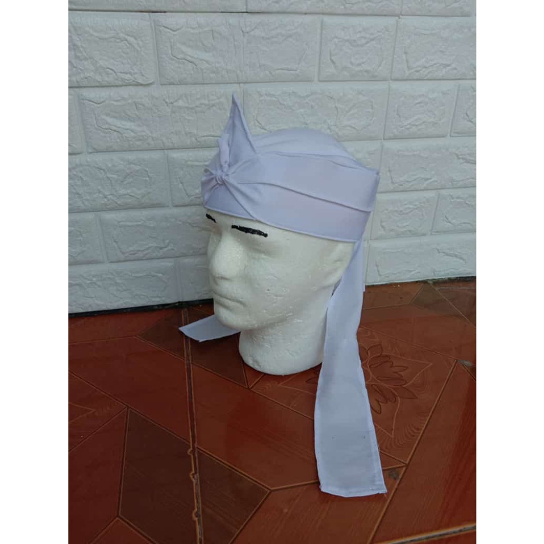 blangkon putih polos khas nusantara ukuran anak dan dewasa