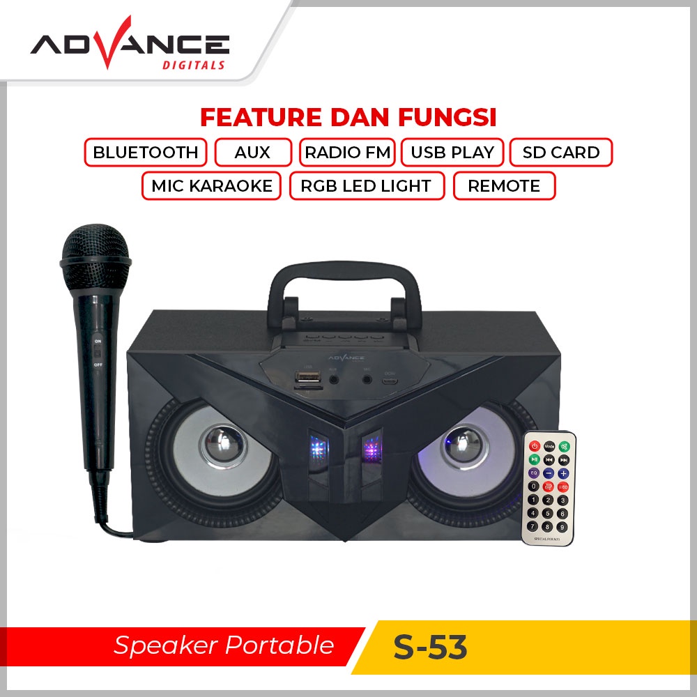 【READY STOCK】Advance S-53 Speaker Portable Bluetooth Karaoke