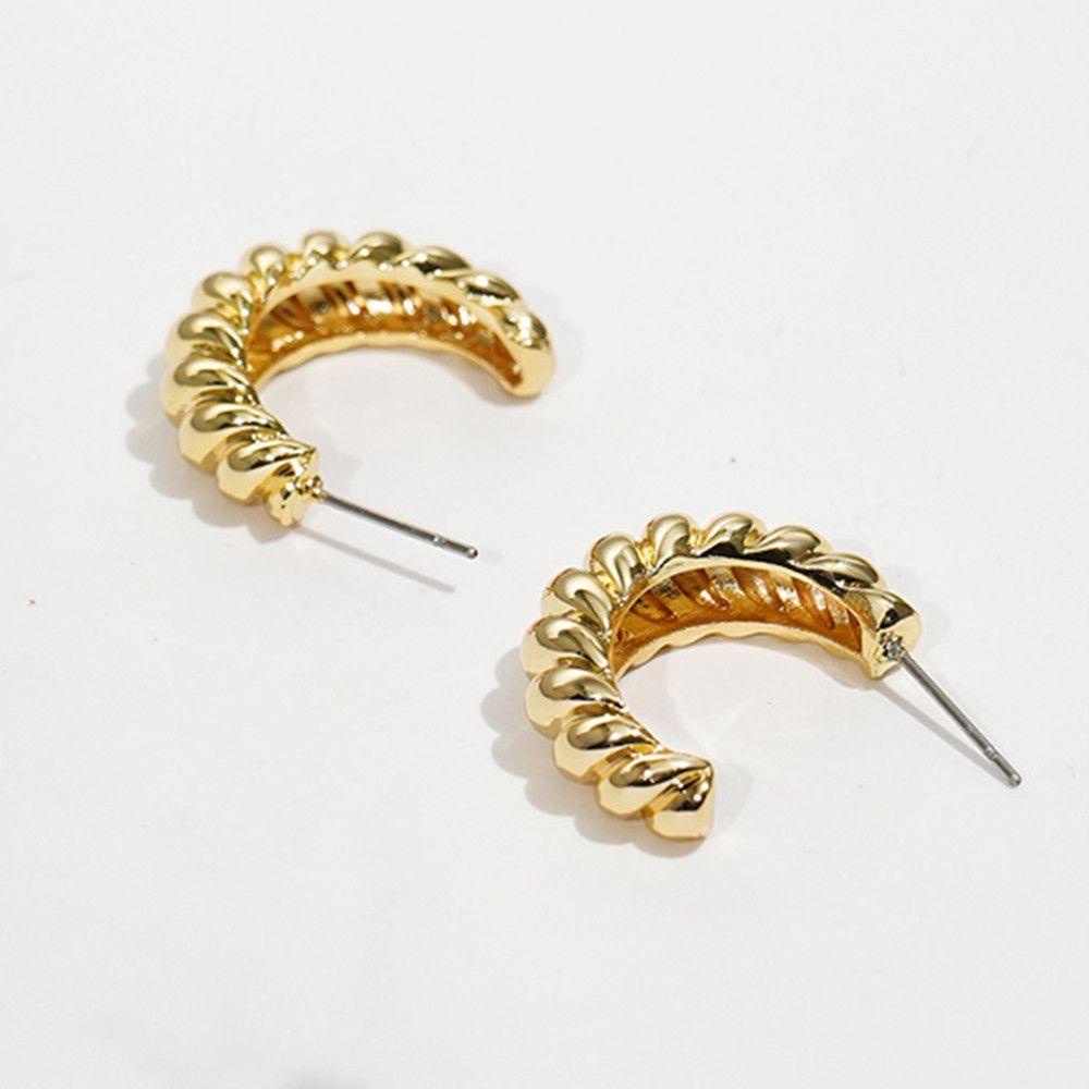 Lily Anting hoop Wanita Fashion Spiral Setengah hoop Perhiasan Geometris twist Ear clip