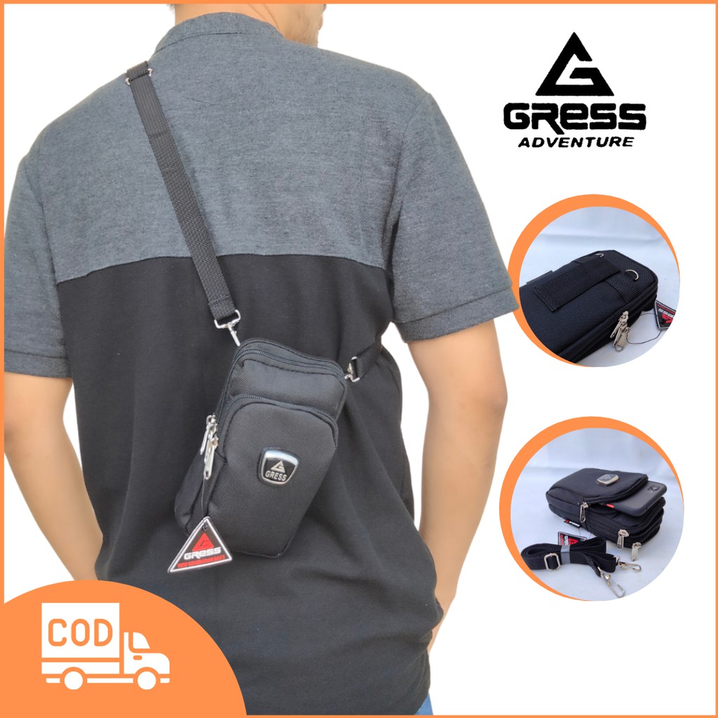 Tas Selempang Hp Pria Mini Tas Tempat Hp Gadget Pria Unisex Distro Terbaru Gress