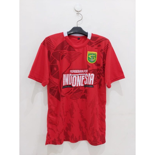 jersey latihan Persebaya for Indonesia 2022 / kaos training Persebaya Surabaya merah / baju Bonek Bonita