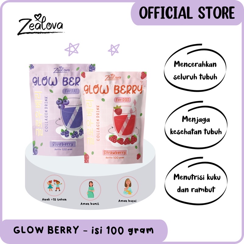 [SHOPEE PUSAT] ZEALOVA GLOW BERRY COLLAGEN DRINK