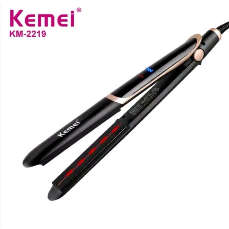 Kemei KM 2219 catokan rambut infrared 2in1 Lurus dan Curly  bergaransi