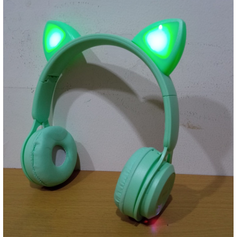 NEW Headphone Wireless Y08 Telinga Kucing Bluetooth 5.0 Headphone Macaron Y-08 Ear Cat