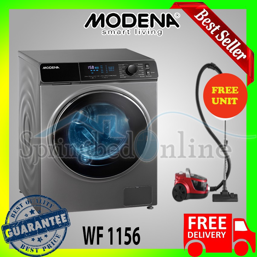 Washing Machine Modena Mesin Cuci Front Loading 11 Kg WF 1156 Inverter