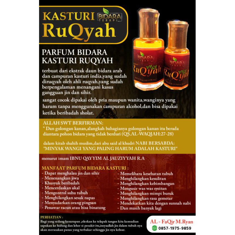 Jual Parfum Kasturi Bidara Anti Sihir Gangguan Jin 12ml Indonesia 