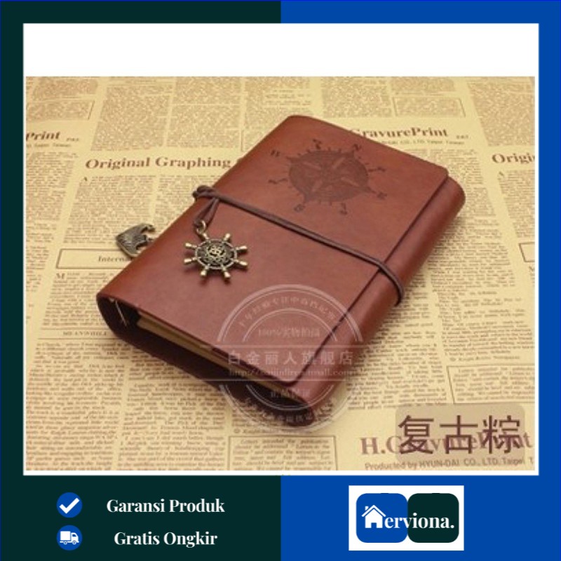 

Buku Catatan Retro Pirate Ship Binder Bahan Kulit Model Bajak Laut