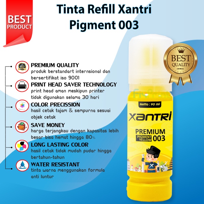 Tinta Pigment Epson 001 003 Pigmen Ink Printer L1110 L3110 L3150 L4150 L4160 L5190 L6160 L6190