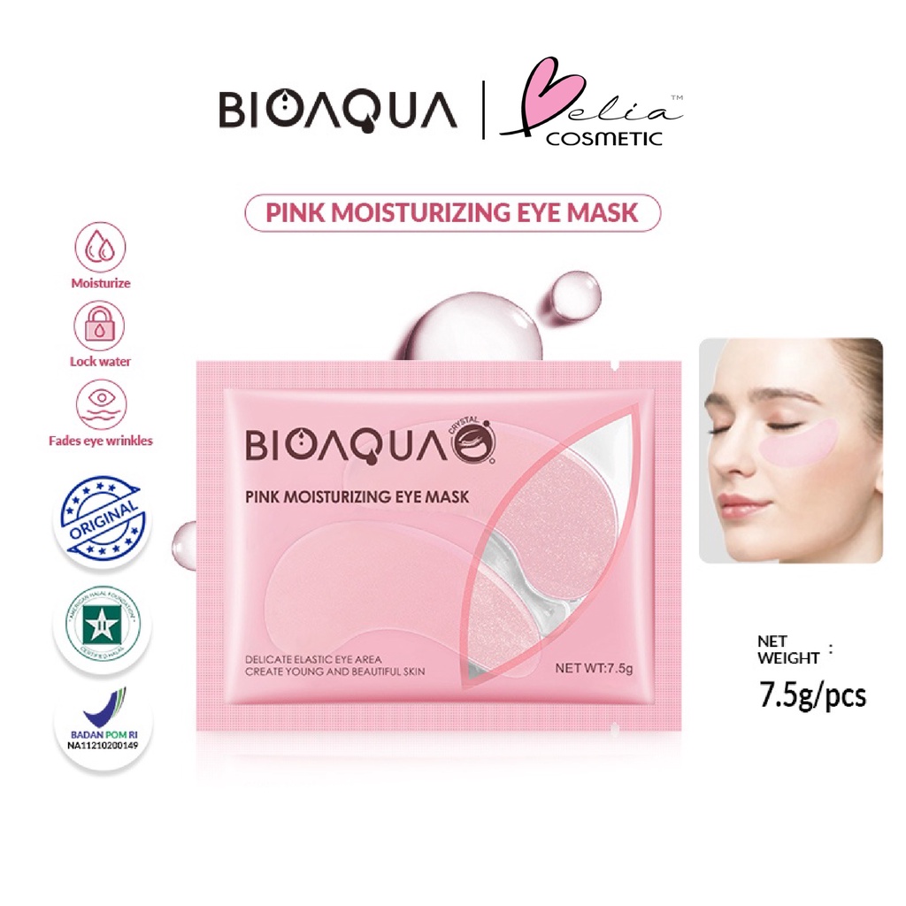 ❤ BELIA ❤ BIOAQUA Sheet Mask Master Series Plant | Flowers | Fruit | Eye Mask | Facial Mask Brightening Glowing Moisturizing Skin Care | Hydrating Essence Face Mask Brightening Anti Acne Jerawat | Honey Vitamin C Masker Wajah Muka Pelembab Kulit Cosmetics-BA_Eyemask PINK7.5g