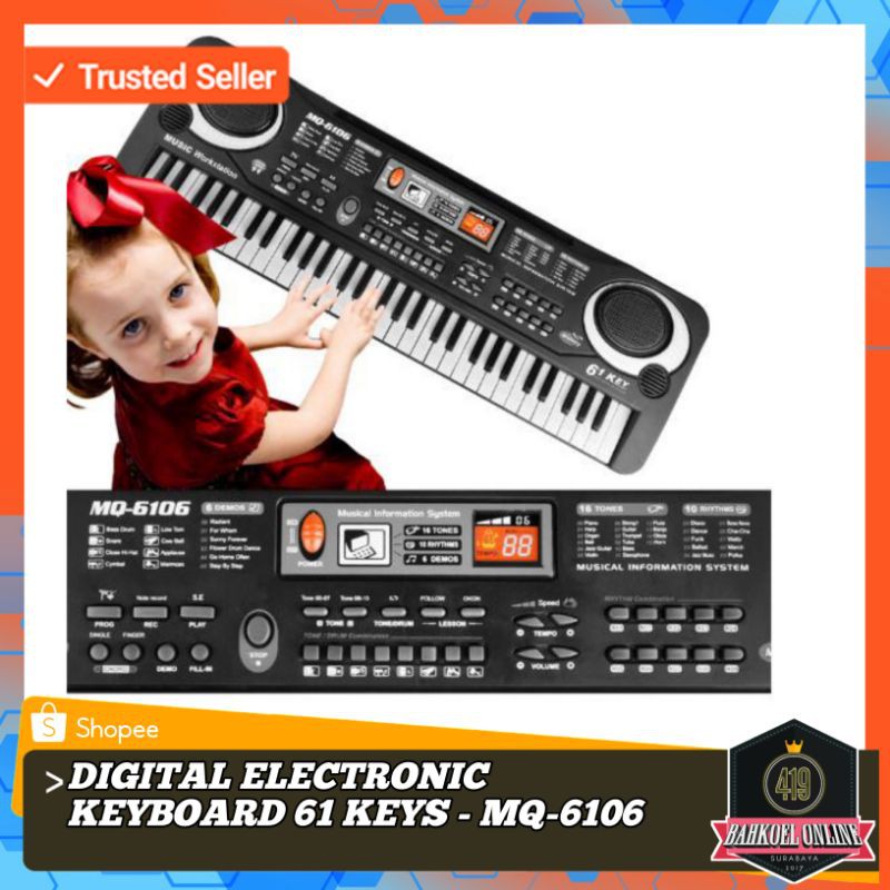 Digital Electronic Keyboard 61 Keys - MQ-6106