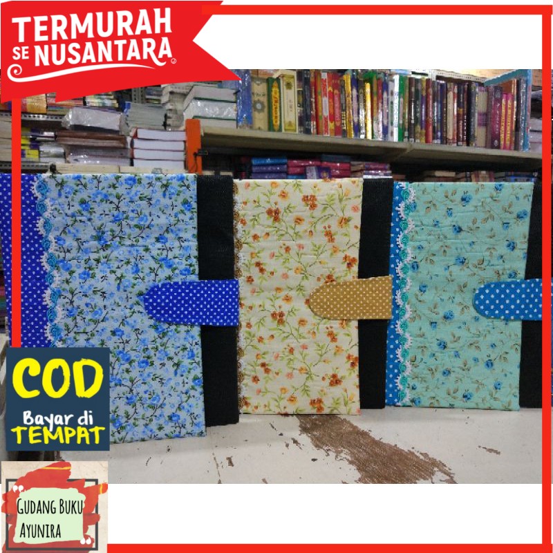 

sampul kain bunga ukuran a5 (buku tulis)/buku agama islam/original terbaru/asli