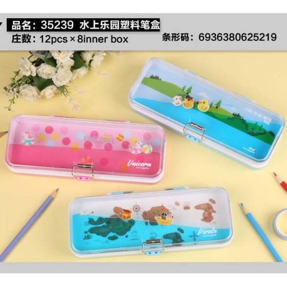 

PENSIL CASE AIR SUSUN 2 TUTUP KLIP MOTIF PIRATE/ UNICORN /DUCK 35239