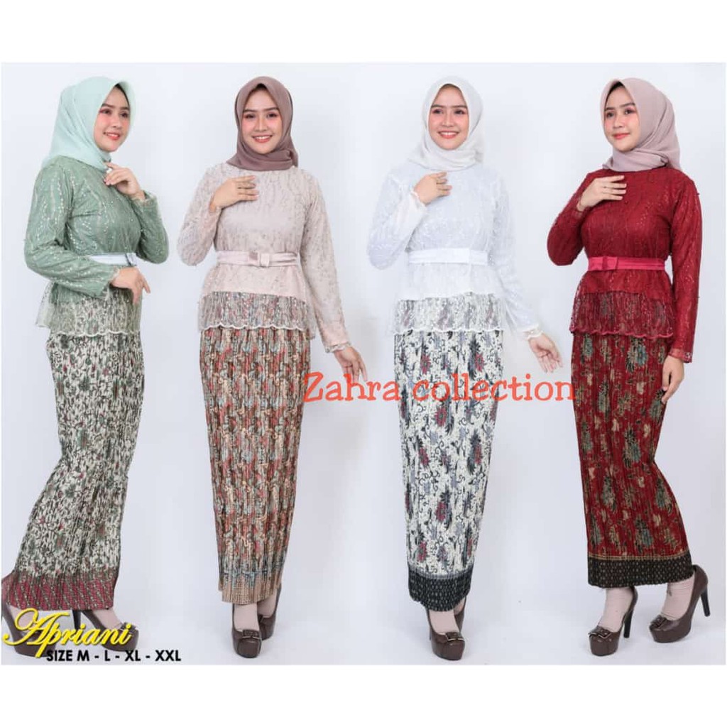 Set Kebaya Modern Tulle Aneka Pilihan Warna Cantik