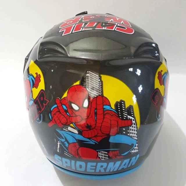 HELM ANAK KARAKTER SNI HELM MOTOR ANAK LITTLE PONY CAR TAYO SYDERMAN SUPERMAN BATMAN FROZEN HELLO