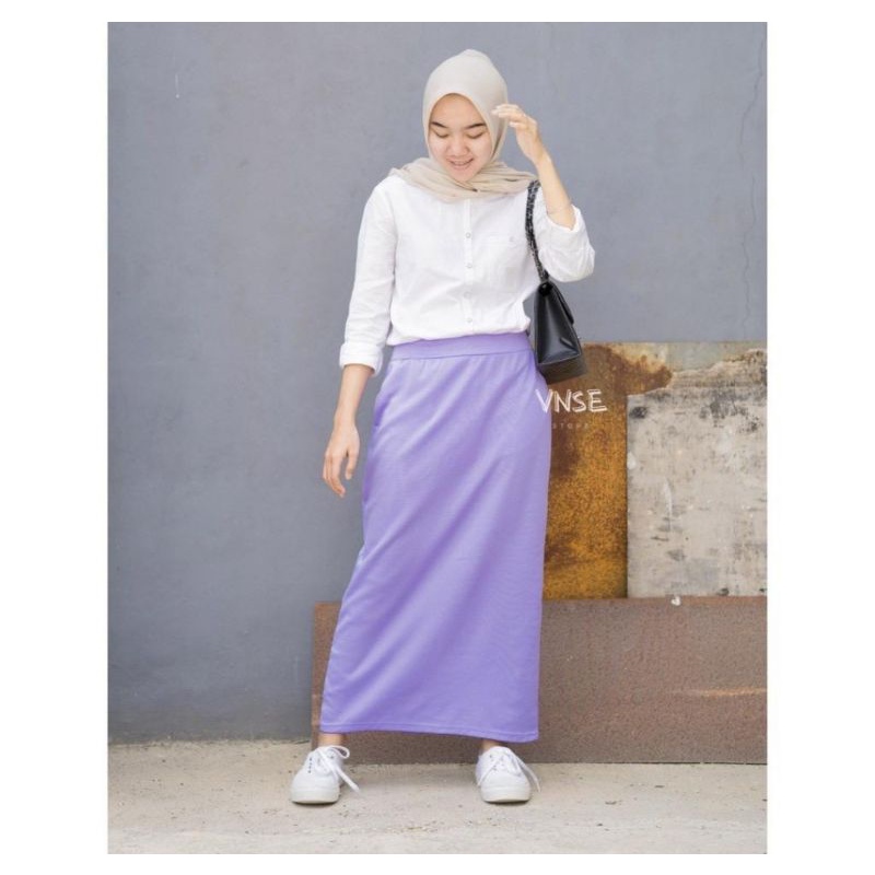 Rok Span Tanpa Belahan Belakang // Rok Span Panjang // Rok pencil Bahan Scuba Premium