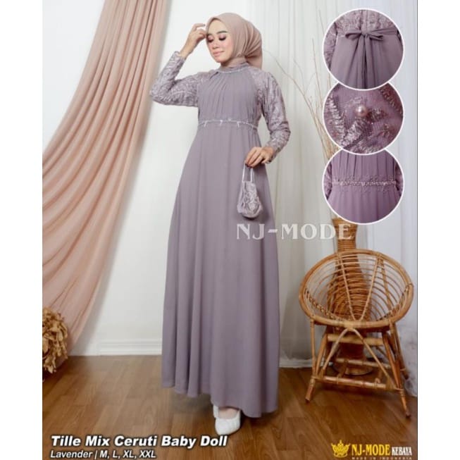 Gamis mazaya dress//gamis nj// gamis lebaran//gamis pesta termurah