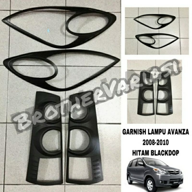 Avanza 2008 2010 Paket Garnish Lampu Depan Belakang Hitam Blackdop New