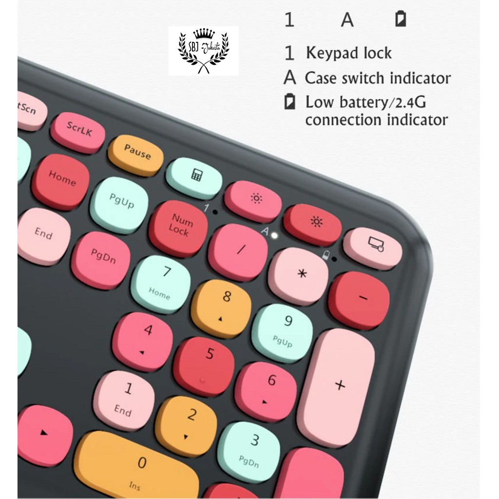 Mofii Keyboard Mouse set PREMIUM Wireless USB 2.4G Chocolate keyCap Ergonomic Design SBJ-C03