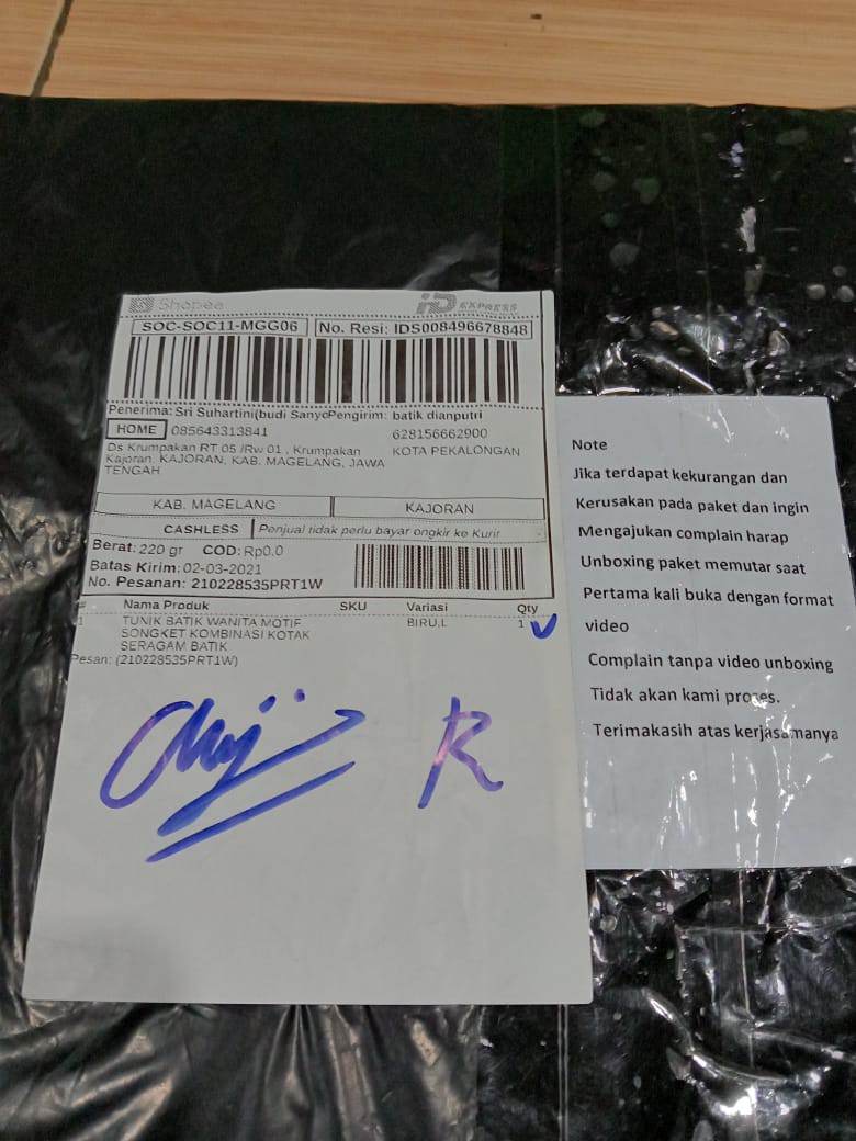 Tunik Batik Wanita Motif Songket Kombinasi Kotak Seragam Batik