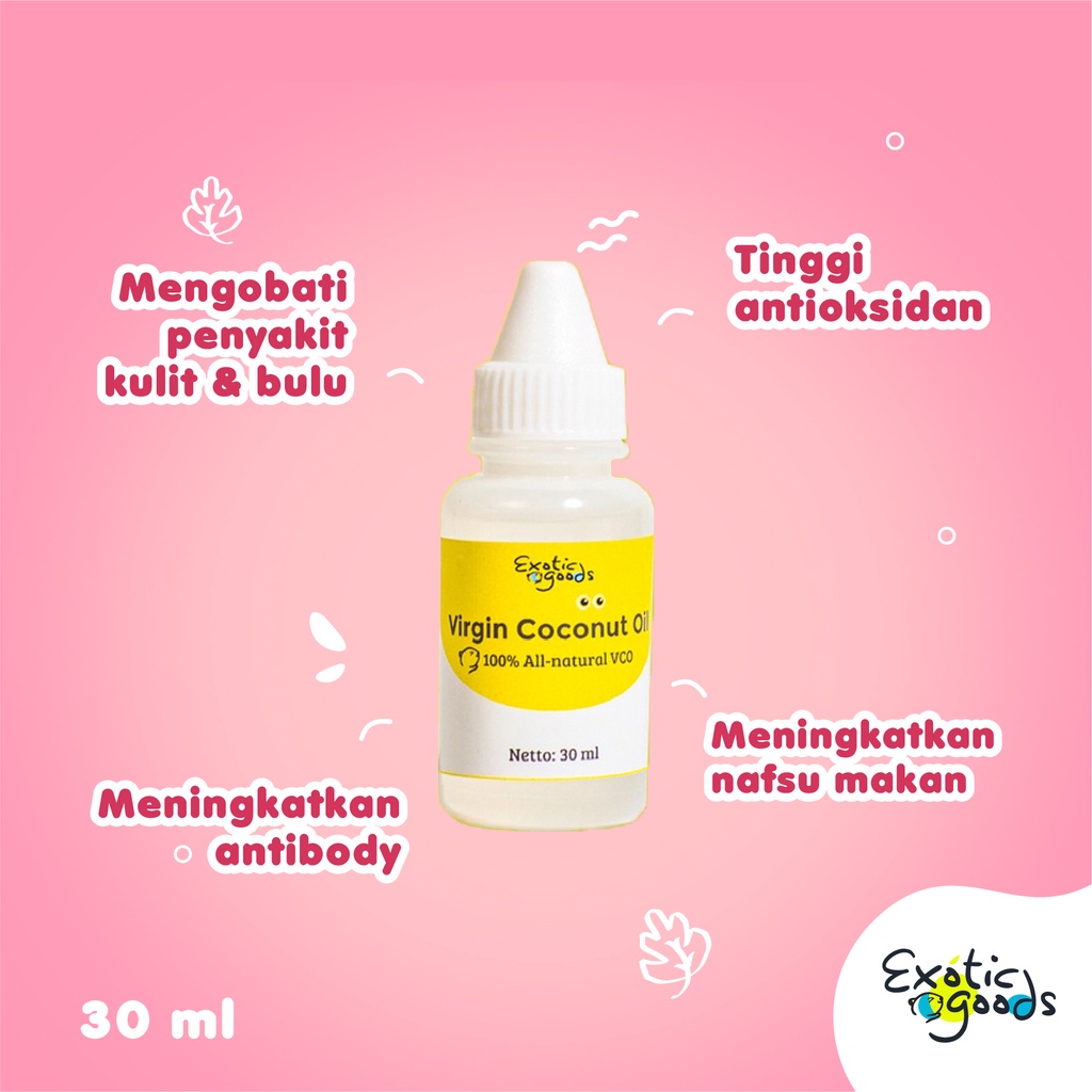 VIRGIN COCONUT OIL 30ml MINYAK KELAPA MURNI VCO MURNI OBAT JAMUR OBAT SCABIES KUCING OBAT BULU HEWAN