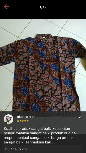 Asifa Batik Hrb026 Kenongo Kemeja Tosca Pendek Pekalongan Padi M L Xl Sogan Tulis Halus Kemeja Batik