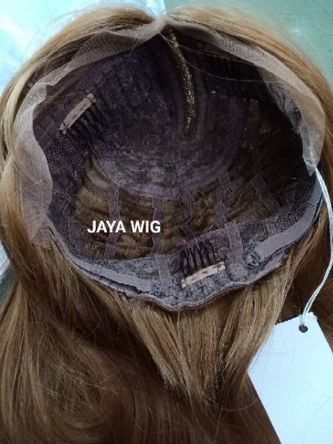 Wig Lurus Panjang Poni Samping Rambut Palsu Wanita Lurus Panjang 45CM