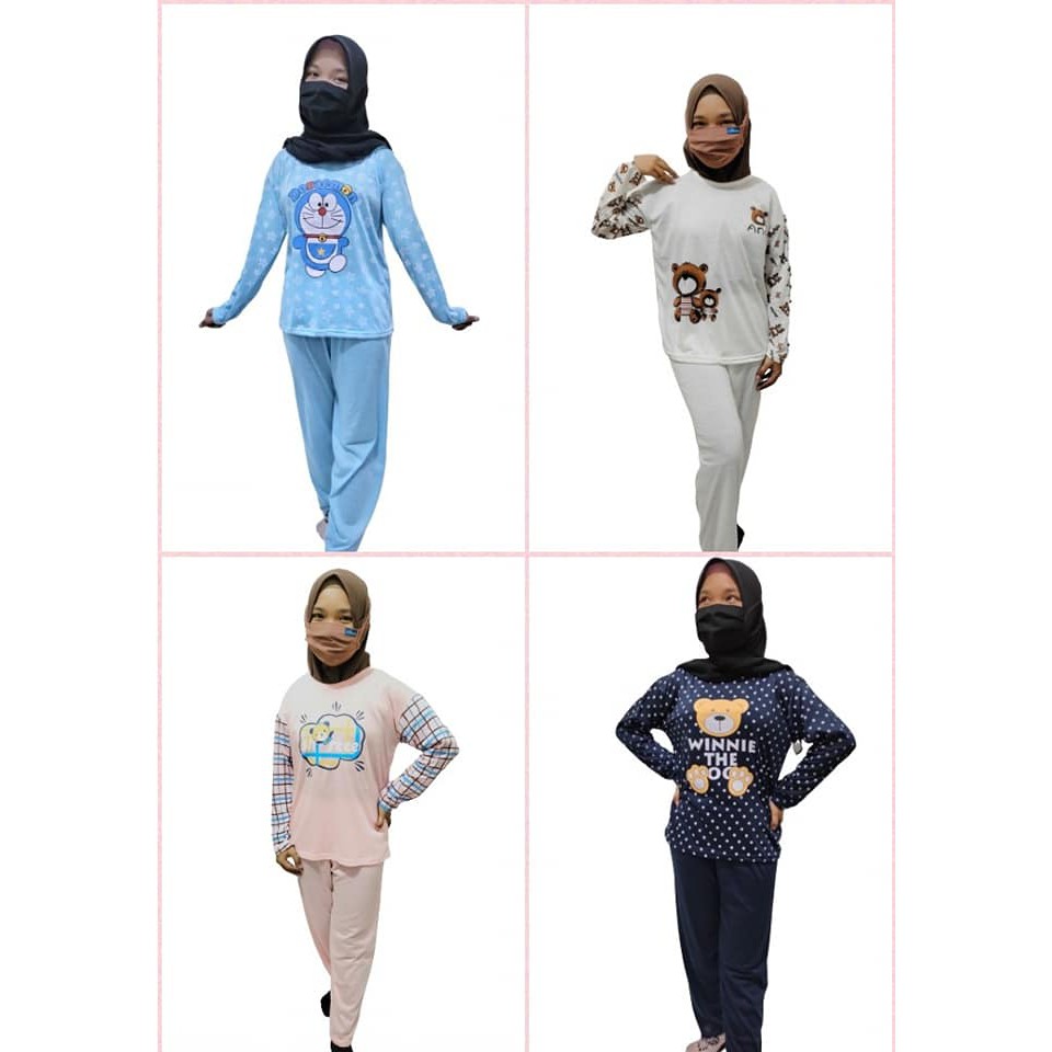 PIYAMA PEREMPUAN PP / BAJU TIDUR PANJANG PANJANG BAHAN KATUN KAOS / BABYDOLS WANITA /BAJU TIDUR CEWE-7