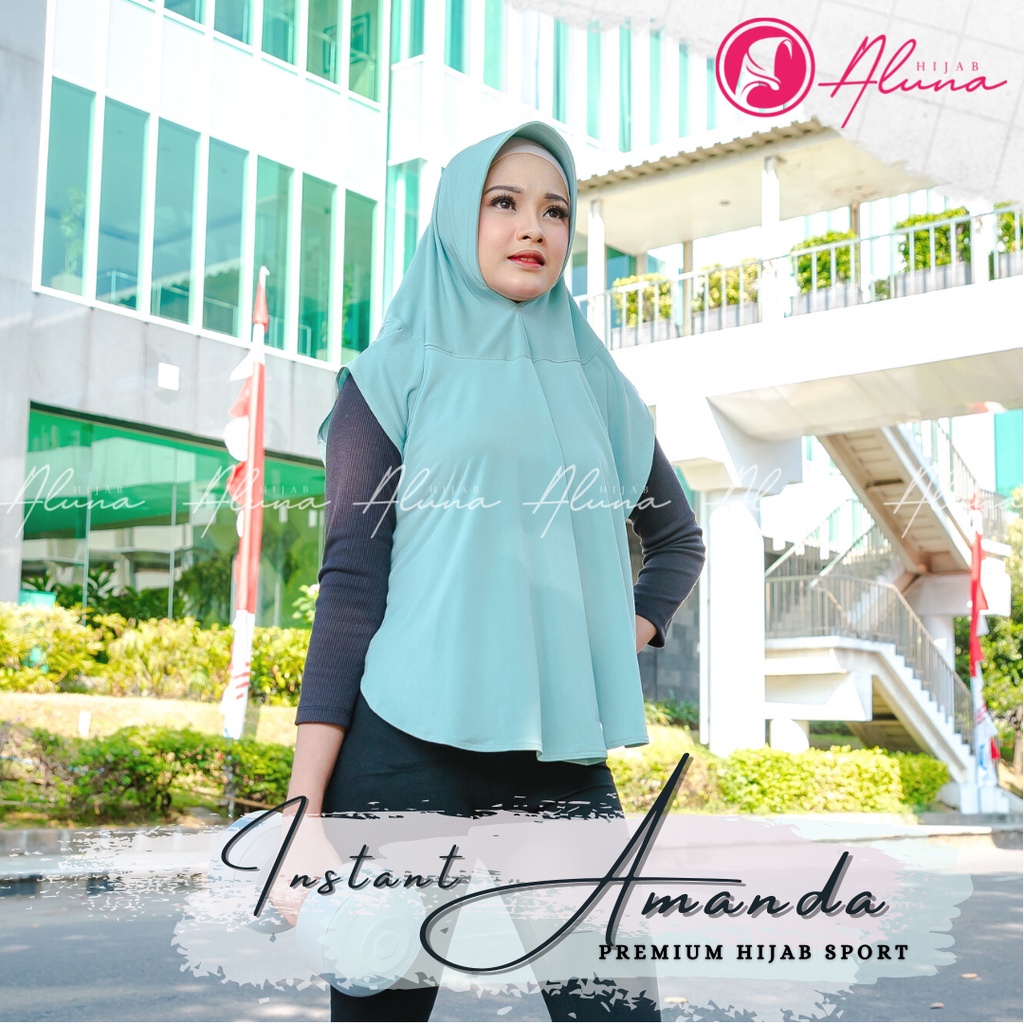 Instant Amanda By Hijab Aluna Official | Kerudung | Jilbab | Hijab | Hijab Instan | Jilbab Instan | Bergo | Khimar | Jersey Stella-Mint