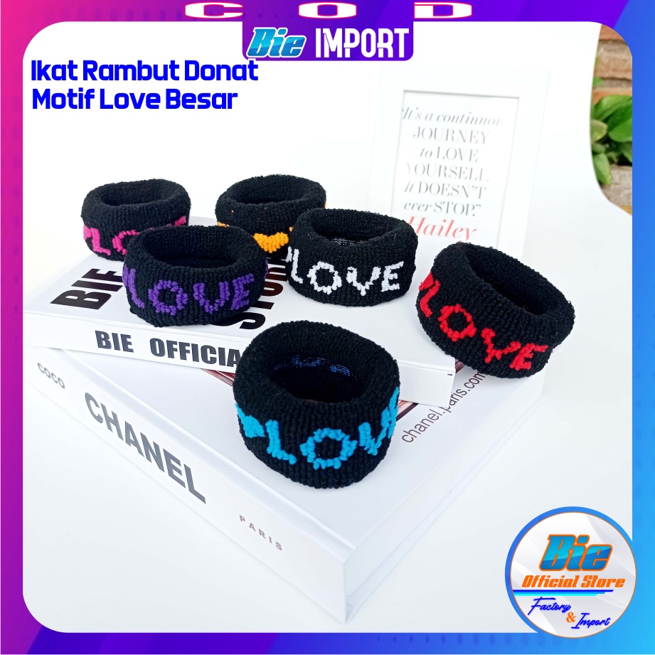 Ikat Rambut Donat Love Size Besar Impor Best Seller