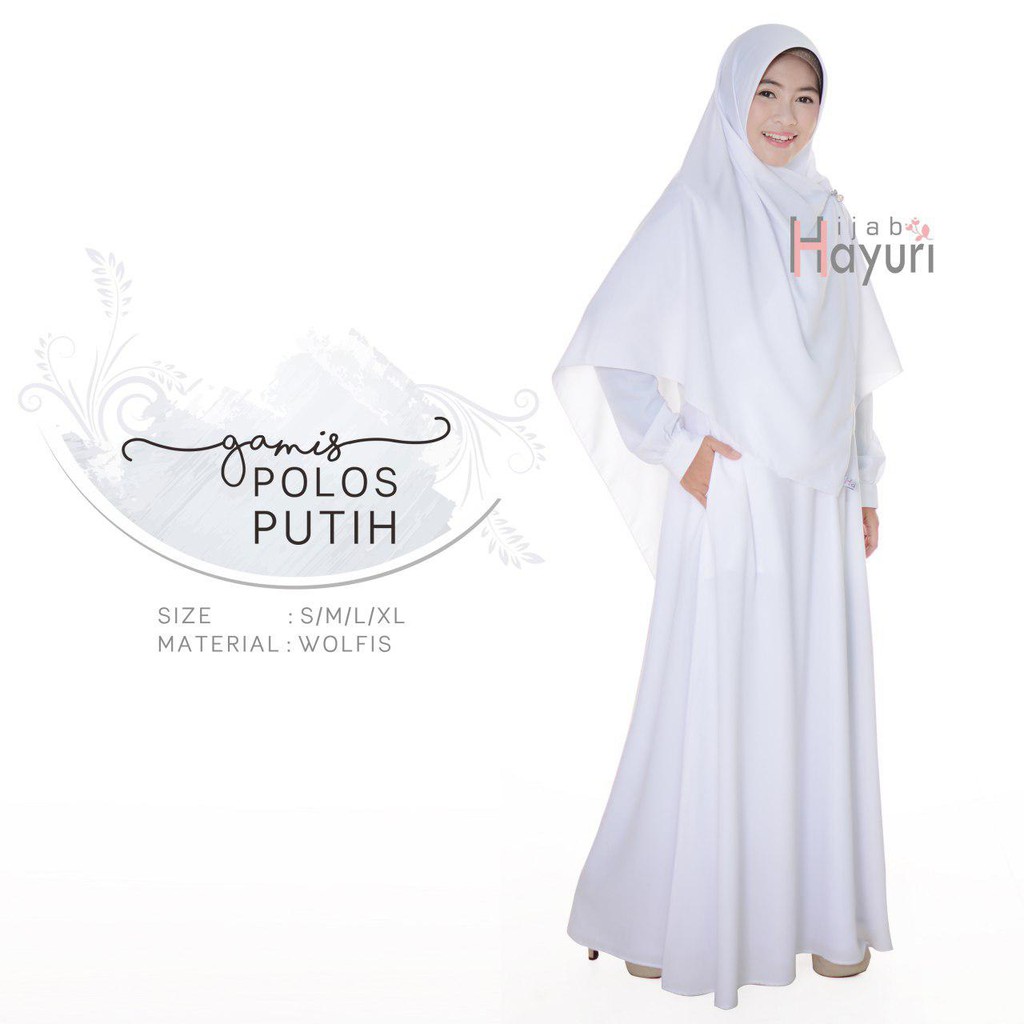 Gamis Putih Polos by Hayuri