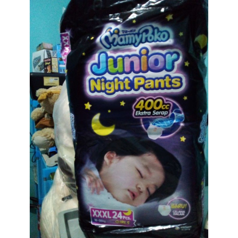 Mamypoko Junior Night Pants XXXL24 Popok Celana Sekali Pakai Diapers mamy poko Pempers Murah xxxl 24