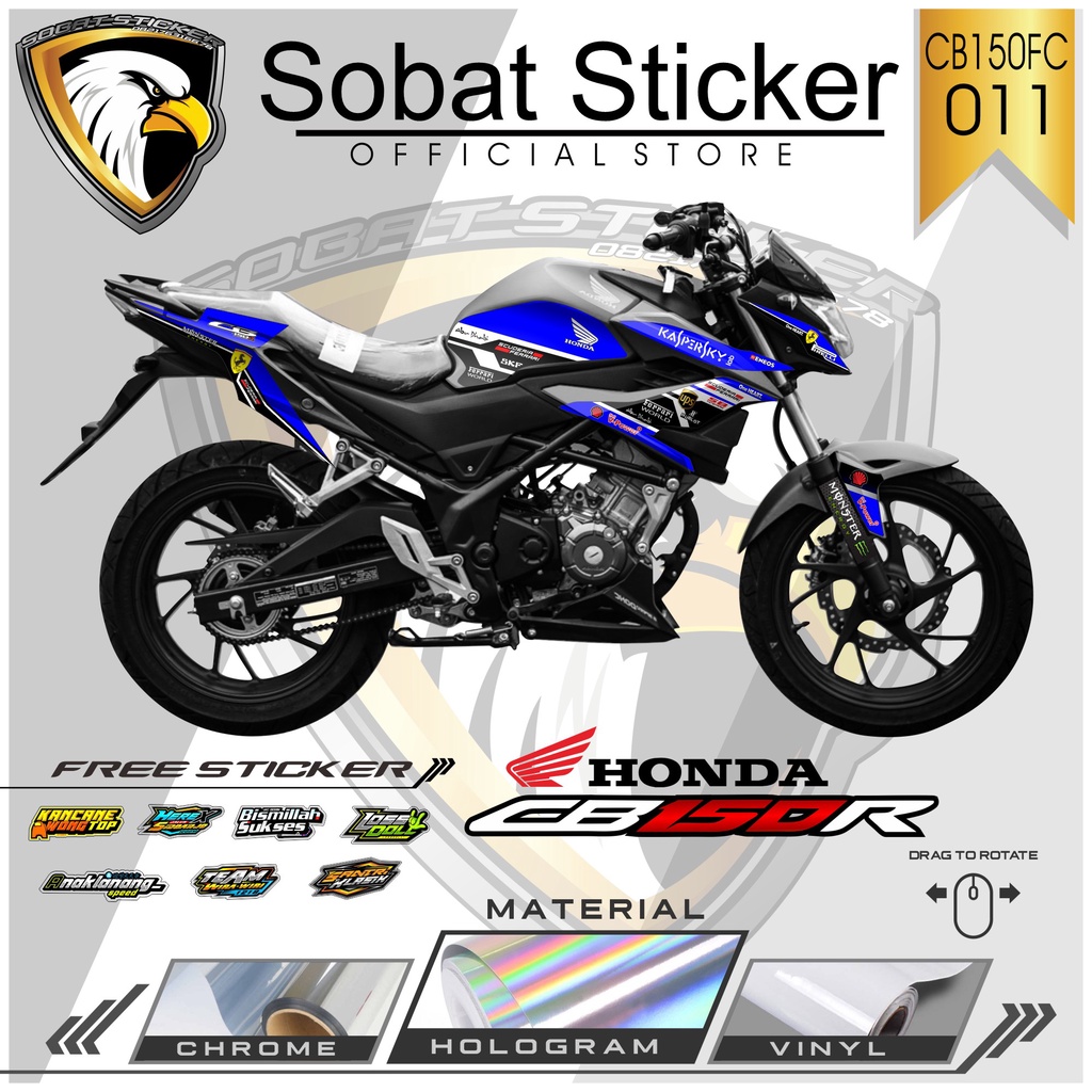 STRIPING CB150R FACELIFT - STRIPING VARIASI HOLOGRAM CRHOME VINYL HONDA CB150R FACELIFT 011