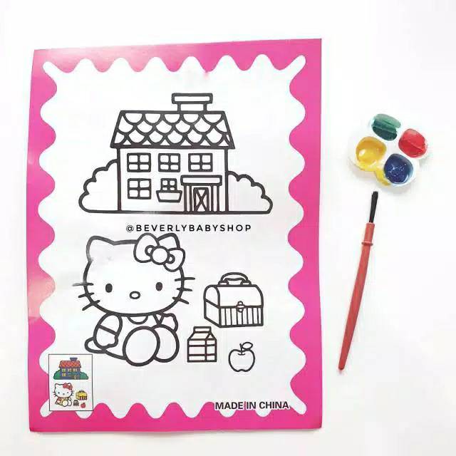 D6 Buku Gambar dg CAT AIR | Mainan Edukasi Anak Melukis Menggambar | Activity Paint Book Lukis Kuas