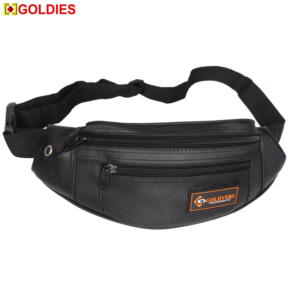 Tas Selempang Pria Kulit Sintentis Import Waist bag Pria Anti Air Original Goldvers - Goldiesbags