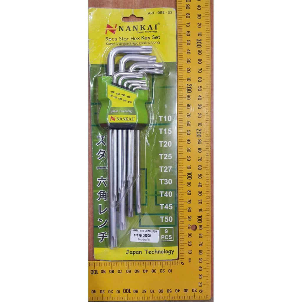KUNCI L BINTANG PANJANG NANKAI 9 PCS / LONG HEX STAR NANKAI 9PCS