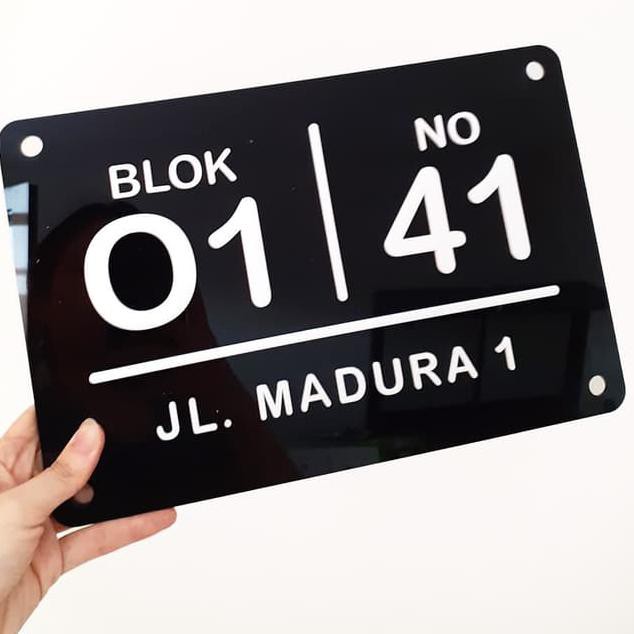 

☺ NL9 Nomor Rumah Acrylic Tiul 30x20cm KU ❤️
