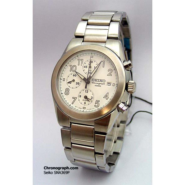 Seiko Mens SNA365P1 Quartz Chronograph White Dial | Jam Pria SNA365